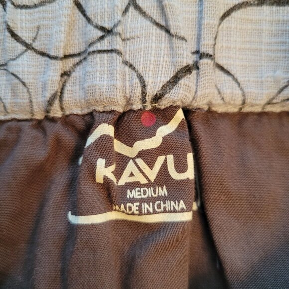 Kavu M Sleeveless Top Gray Black Circle Pattern Cotton Jumper Overall Straps - Picture 3 of 8